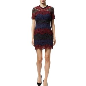 Sandro Rodney lace colorblock dress size 3 us6
